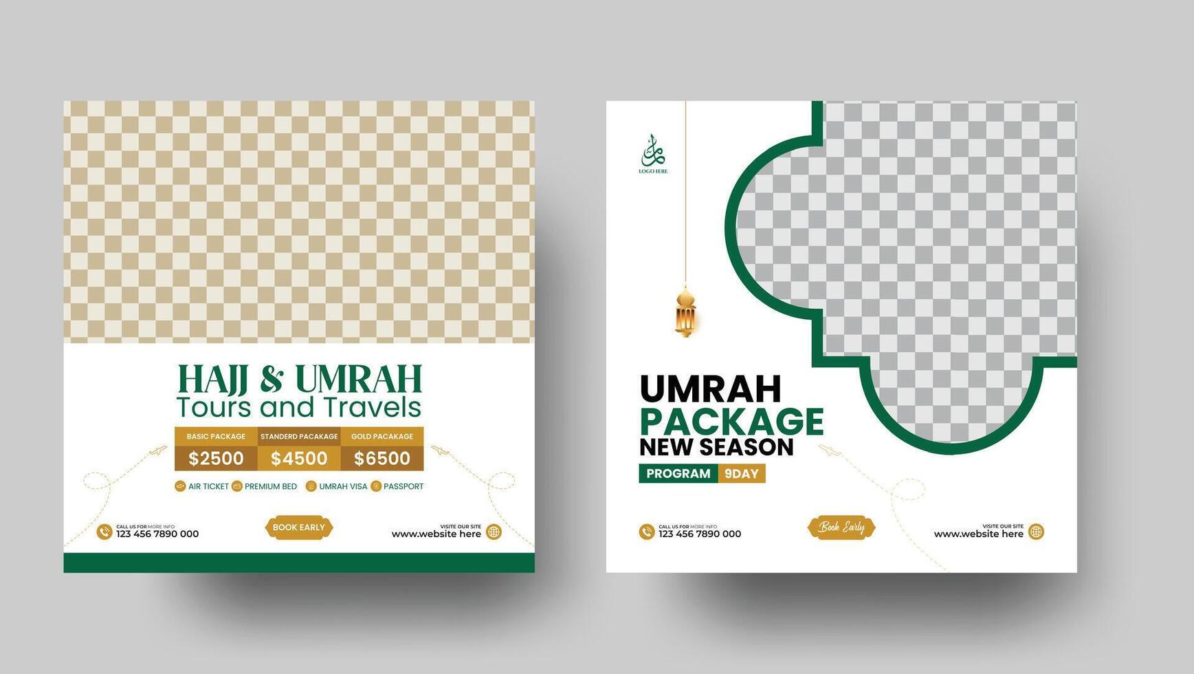 Hajj and Umrah Tours and Travels Promotional Social Media Post vector