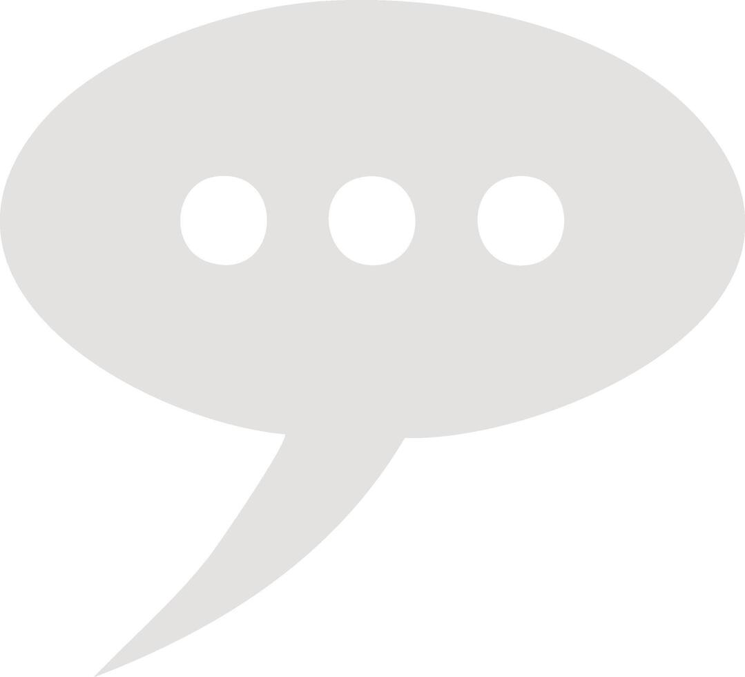 A minimalistic speech bubble icon with three dots inside, vector