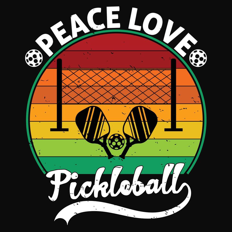 peace love pickleball t shirt design vector