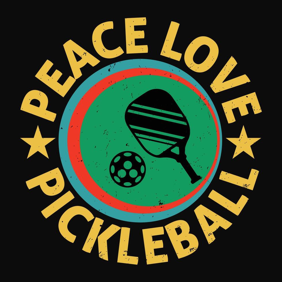 peace love pickleball vector