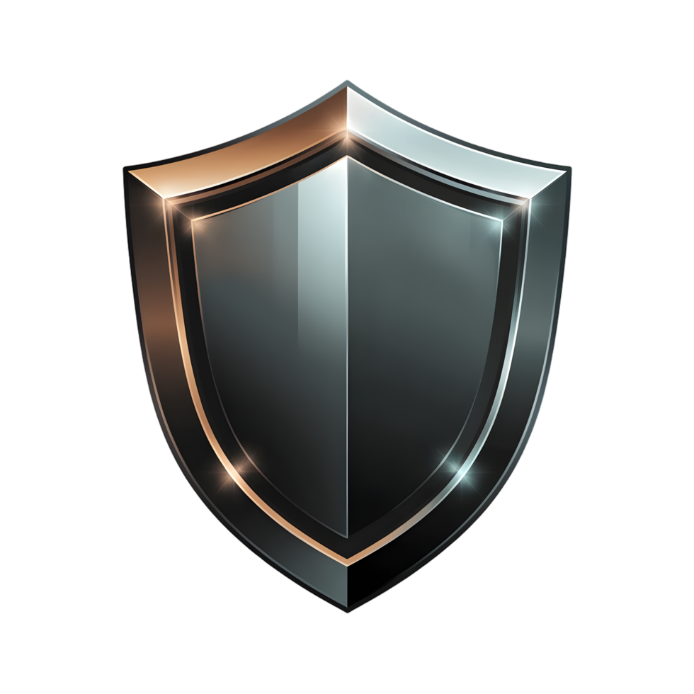 High-Quality 3D Render of a Metallic Shield png