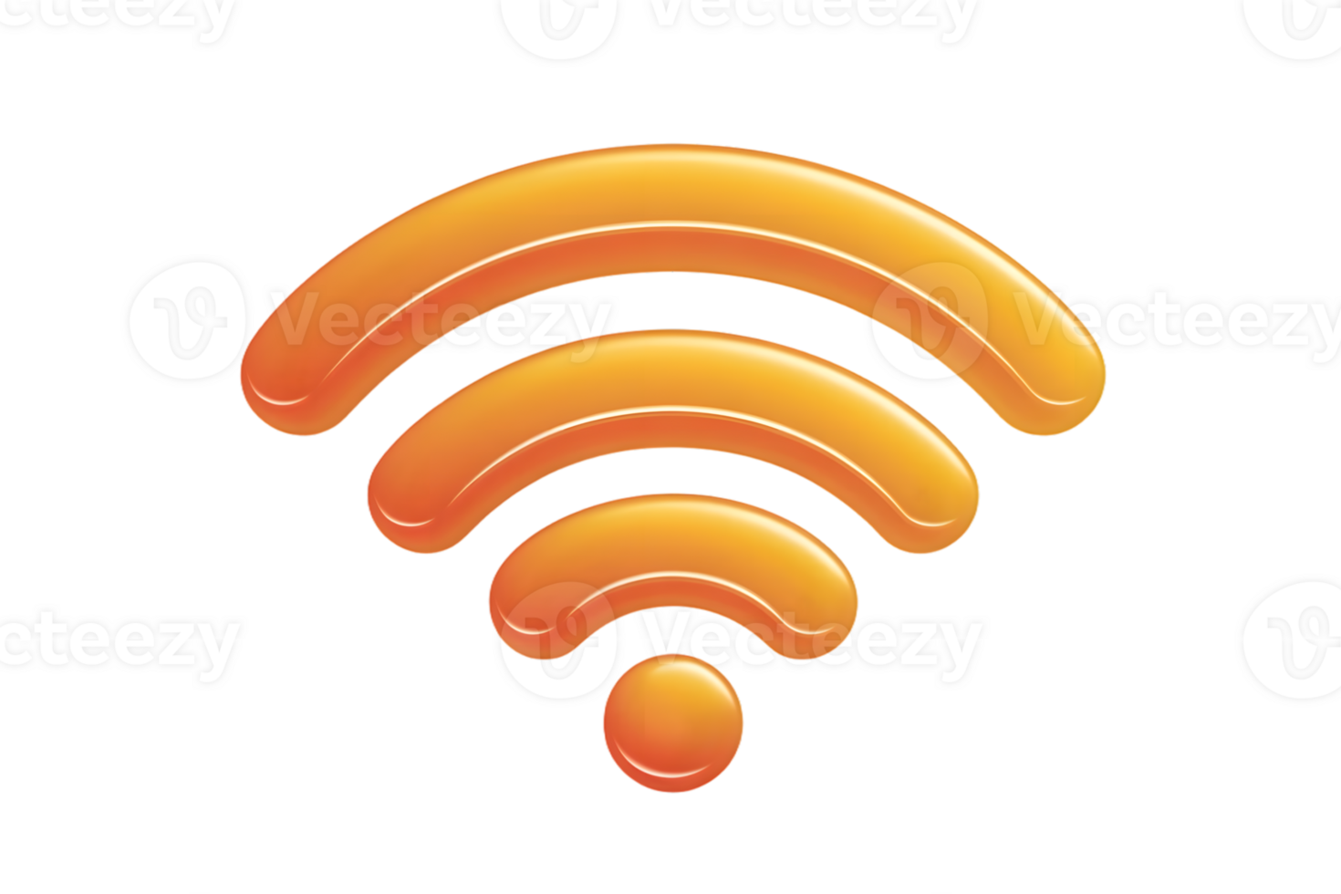Vibrant Orange WiFi Symbol Icon png