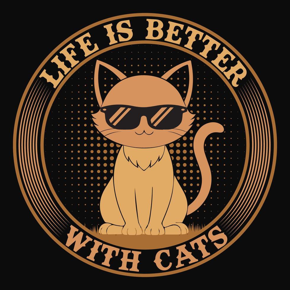 cute cat t shirt design vector