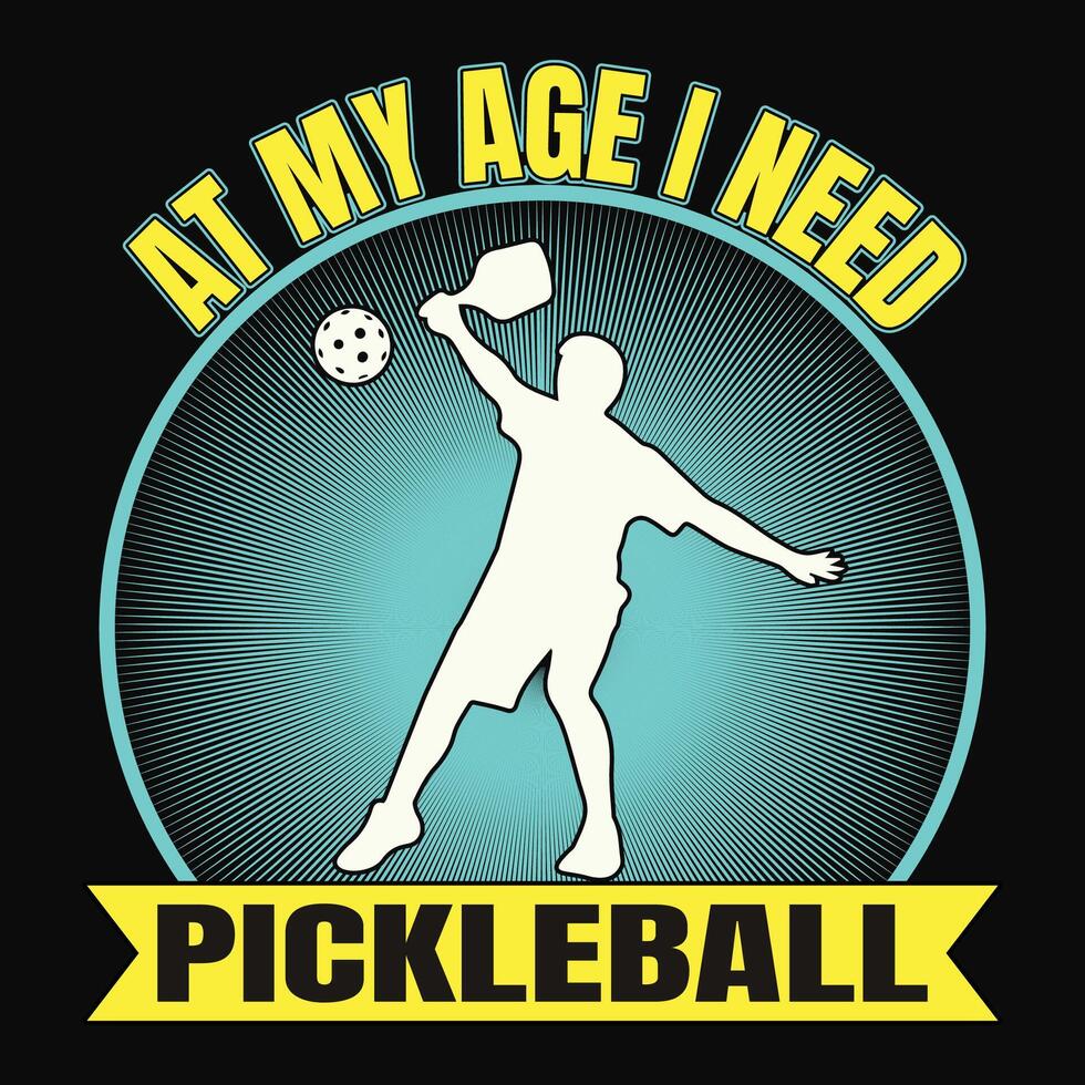 at my age i need pickleball vector