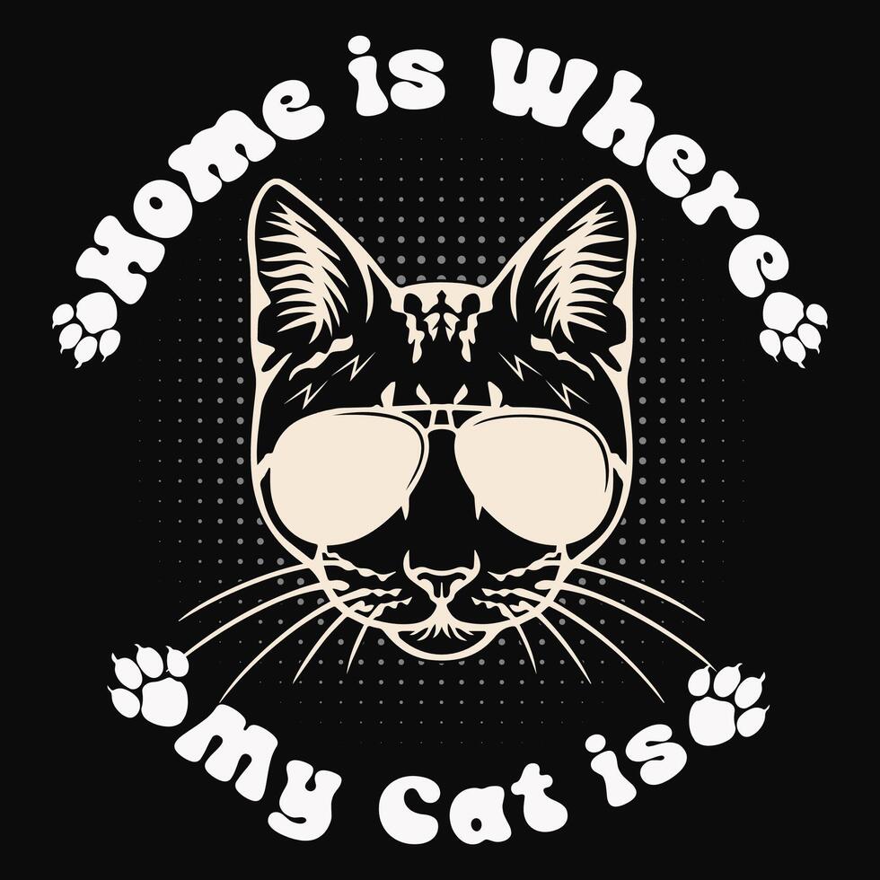 Cat t shirt design unique vector