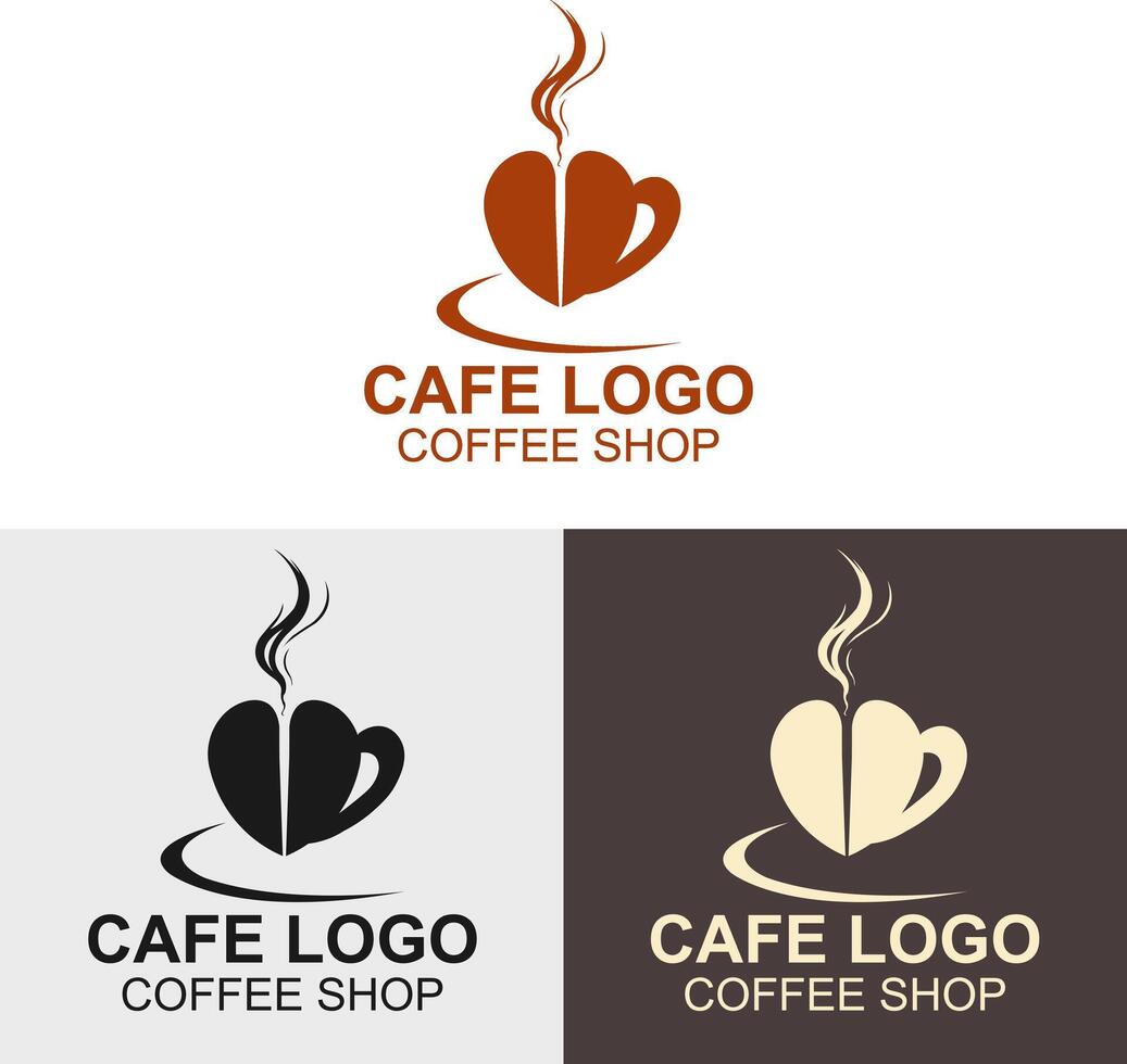 Coffee shop logo design. Cafe logo design vector