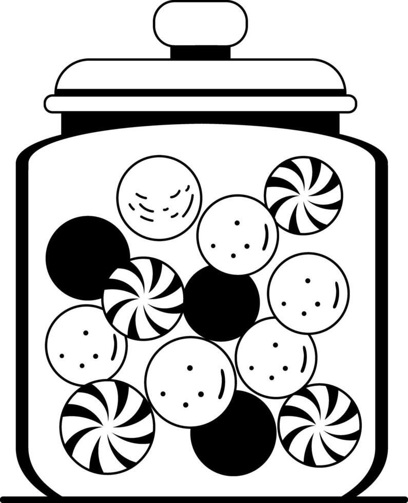 Glyph illustration depicting a candies jar vector