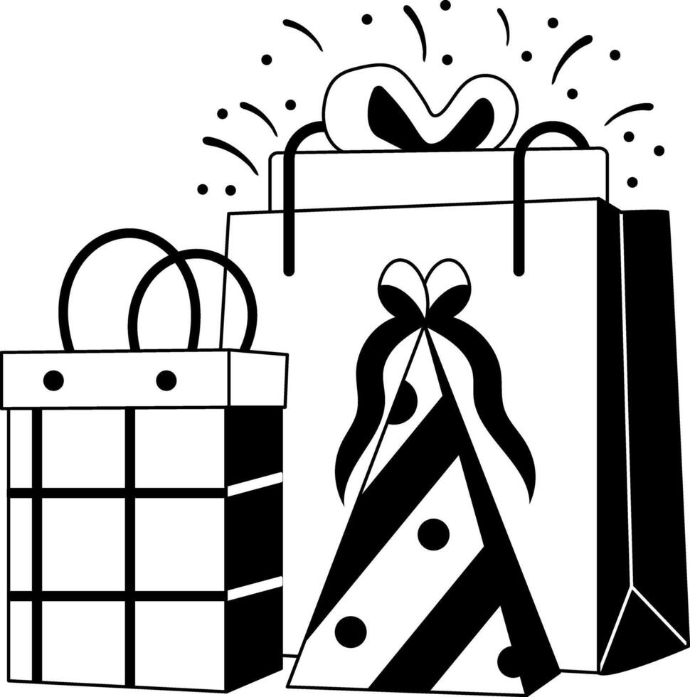 Birthday shopping illustration in glyph style vector