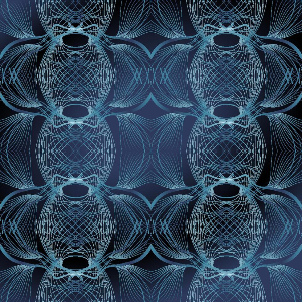 seamless pattern unique wavy lines gradient black background vector