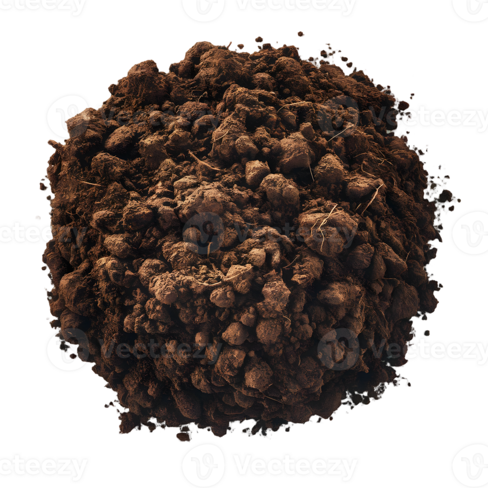 Close-up of fertile soil, ideal for gardening. png