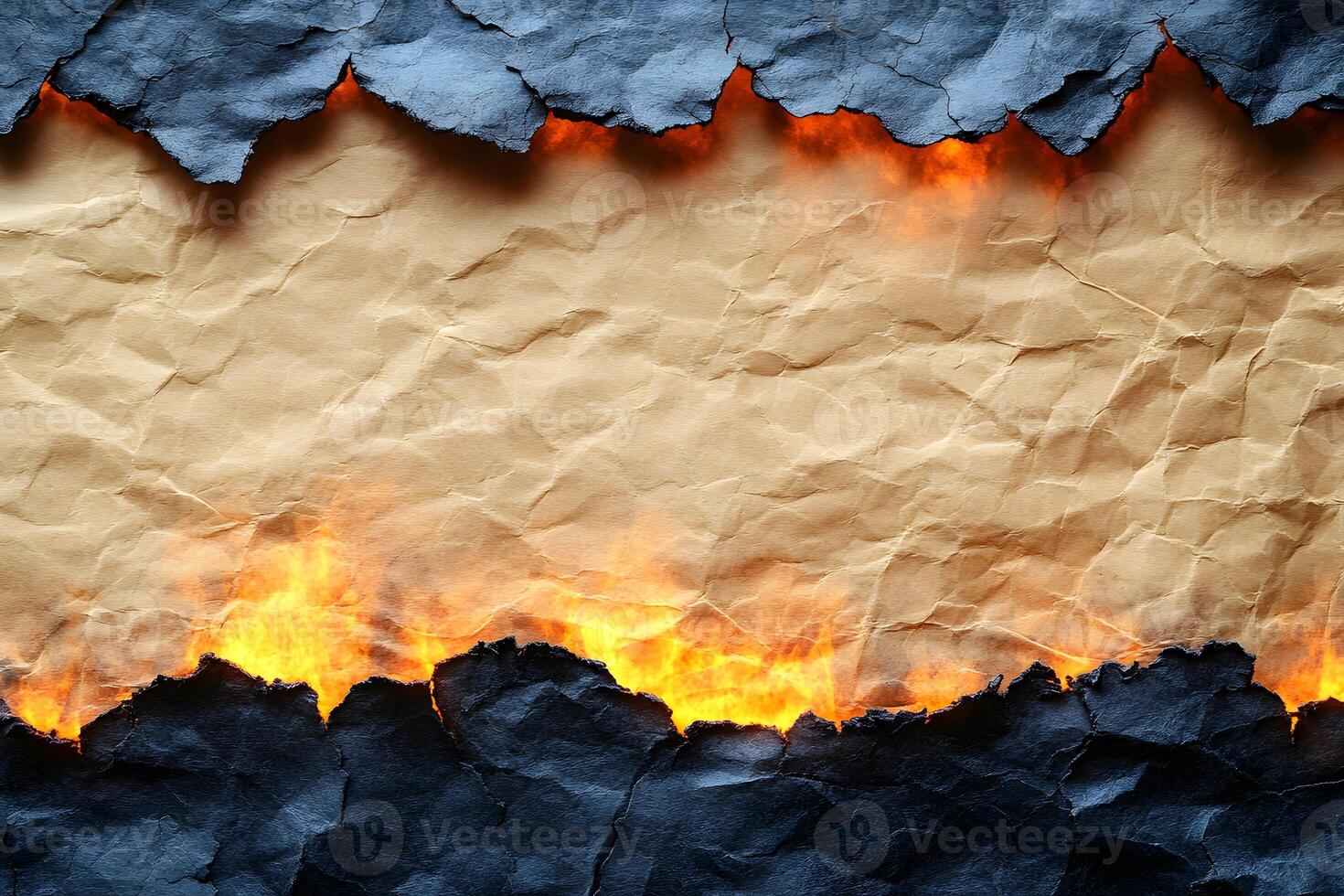 Burnt Paper Background with Fiery Edge Textures for Creative Design photo