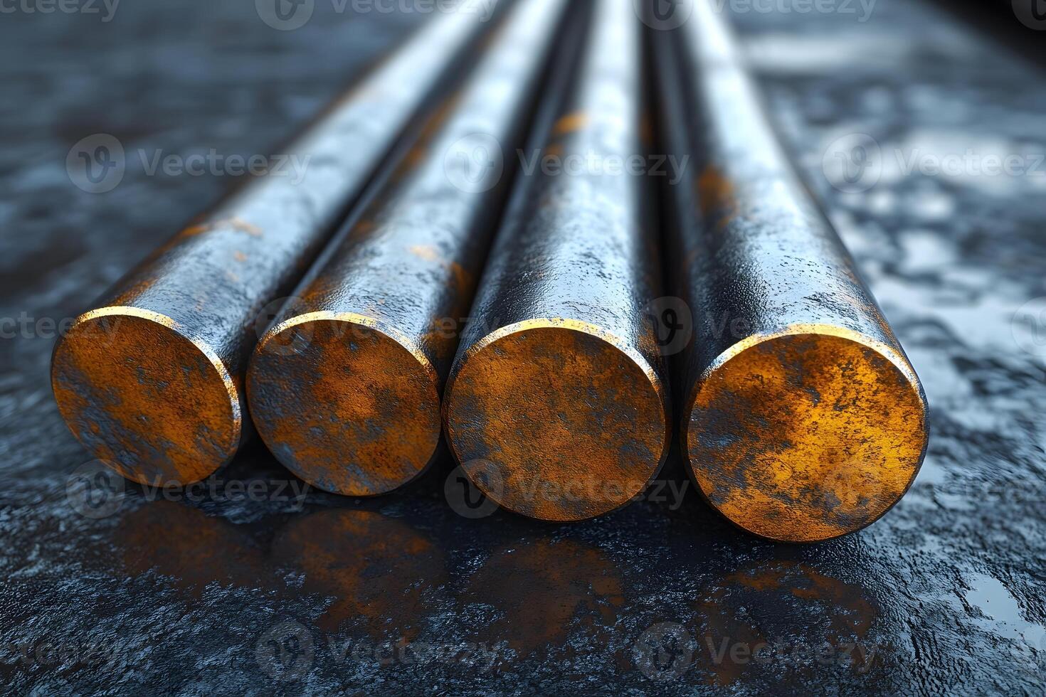 Industrial Metal Rods Concept for Construction and Manufacturing Design photo