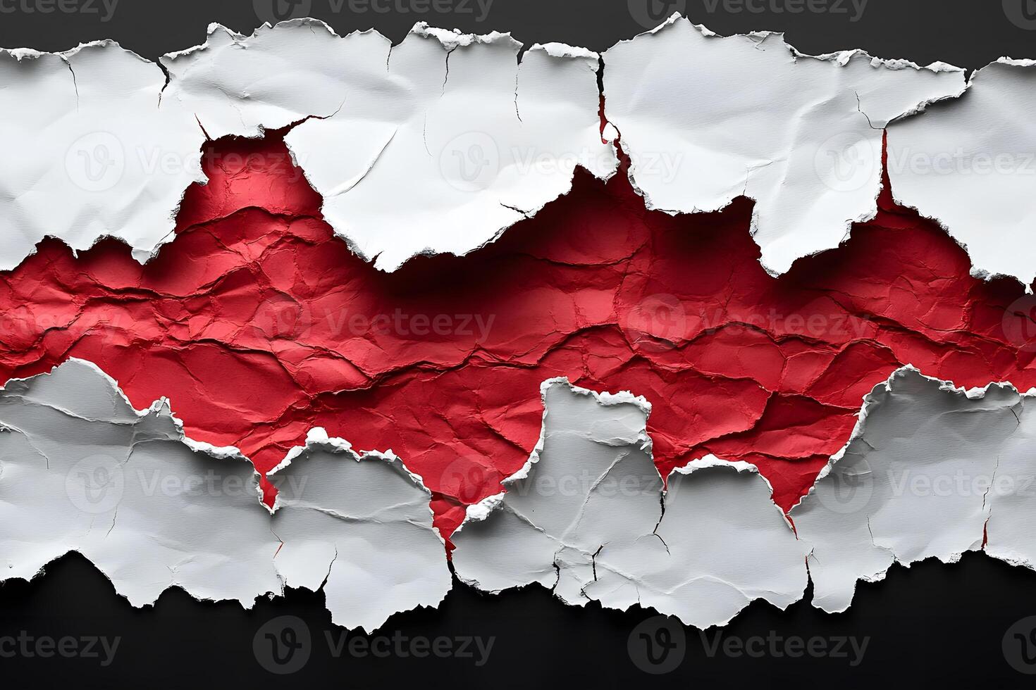 Dynamic Torn Paper Abstract with Red and White Layers for Creative Design photo