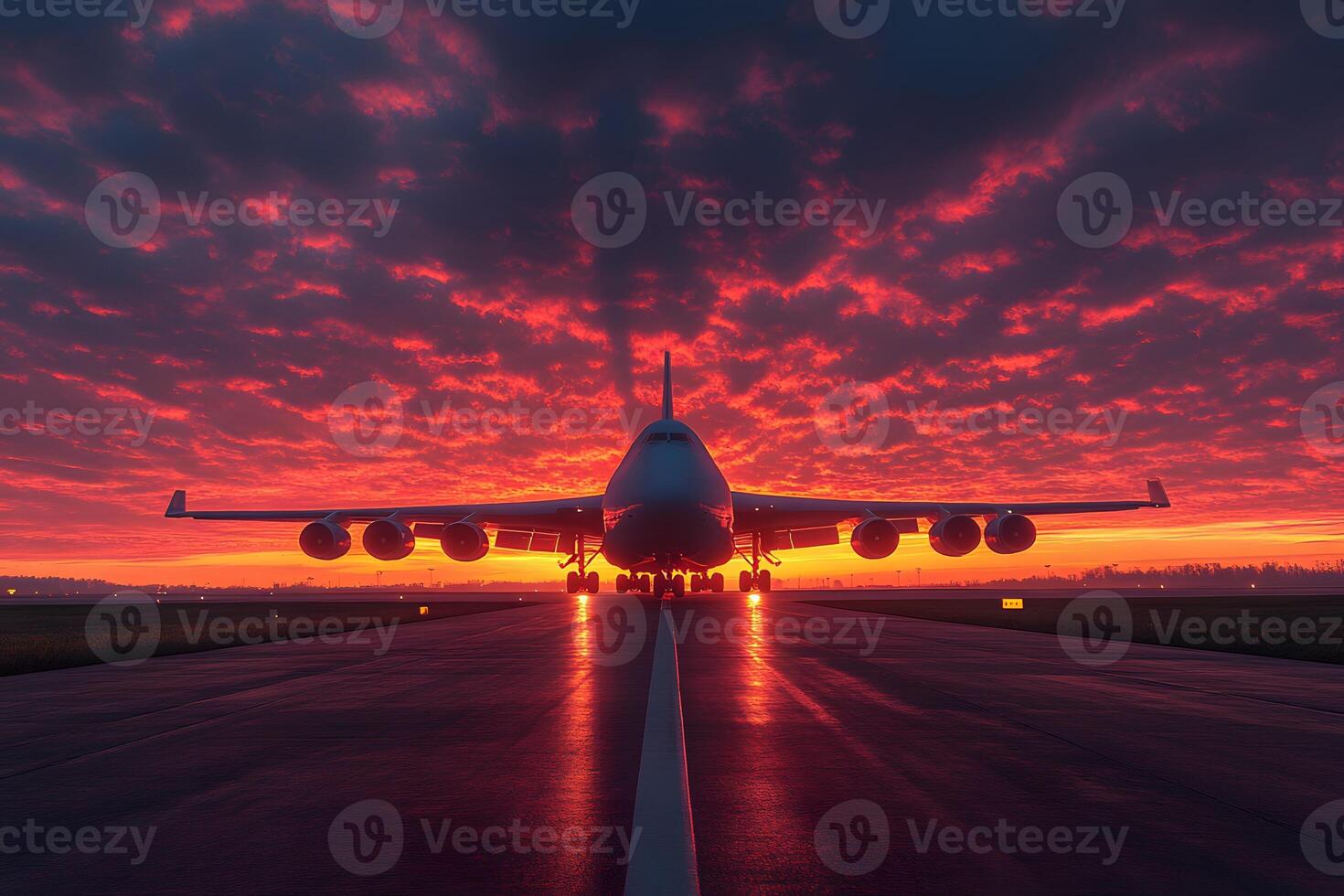 Majestic Airliner at Sunset Aviation and Travel Concepts for Posters and Prints photo