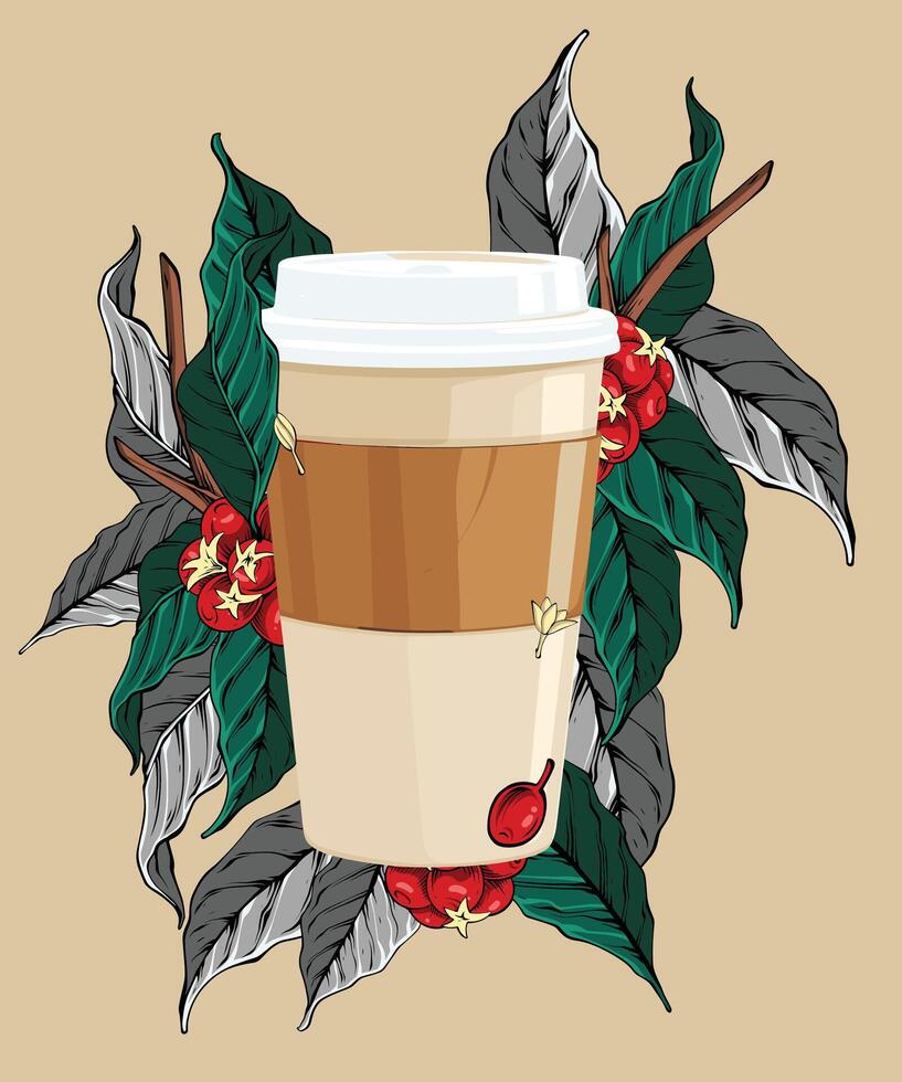 Coffee in a cup vector