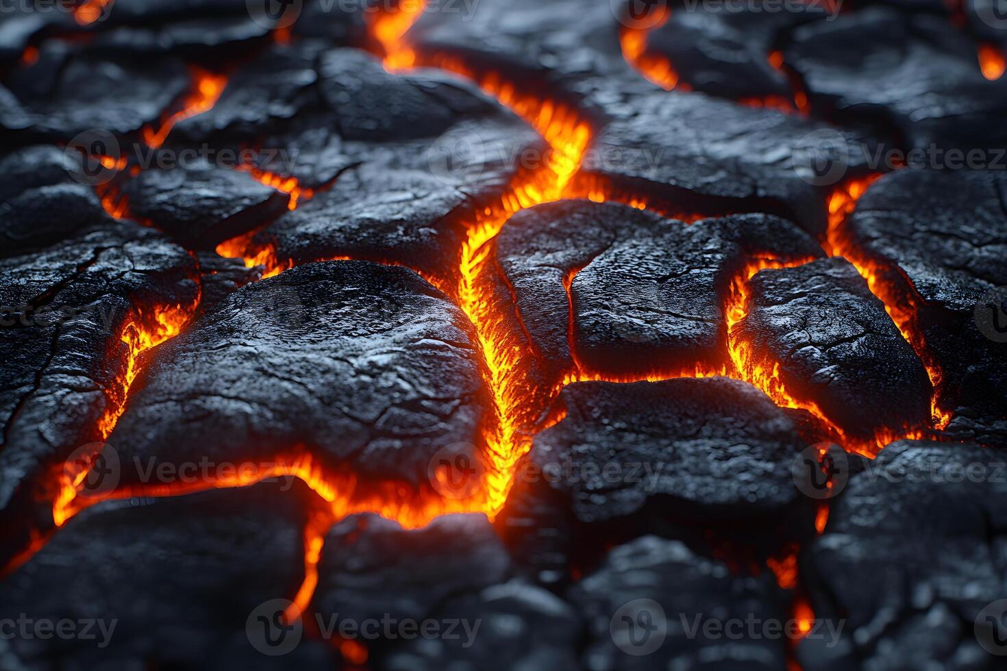 Molten Lava Flow Cracks - Nature's Raw Power for Science and Geology Themes photo