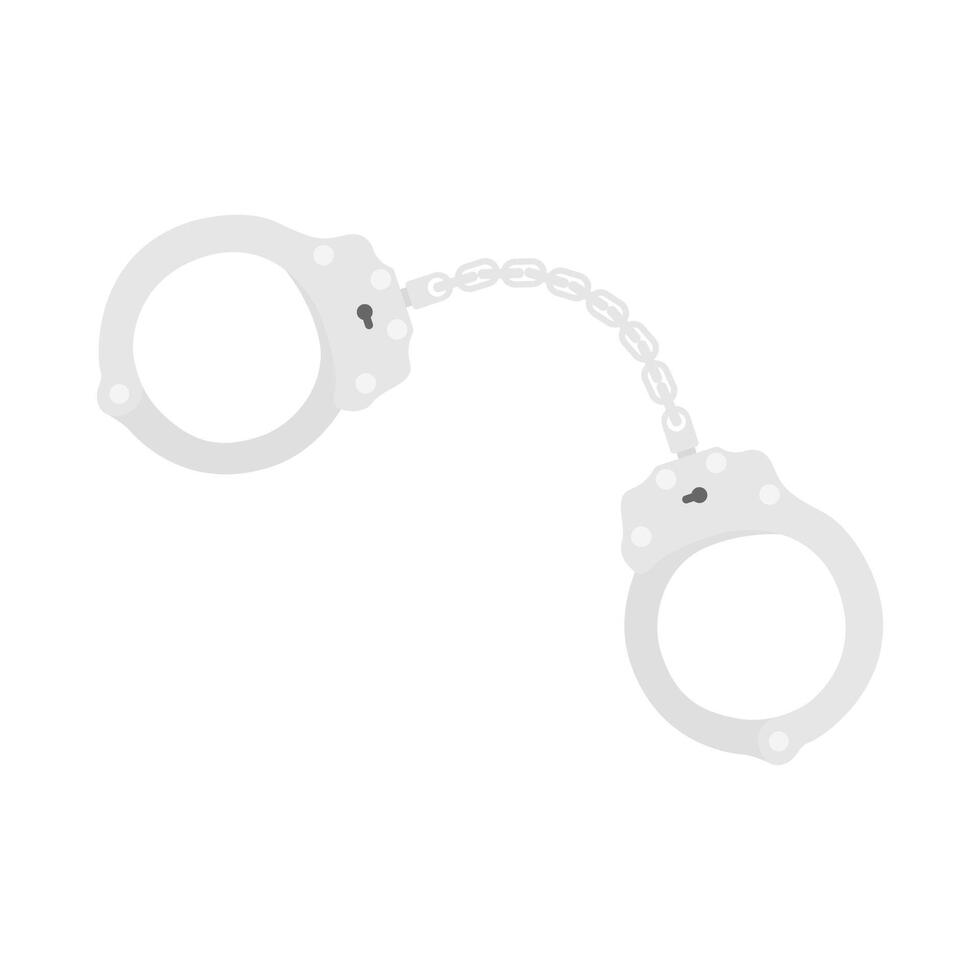 Handcuffs Illustration. Flat Style Icon on Isolated White Background vector