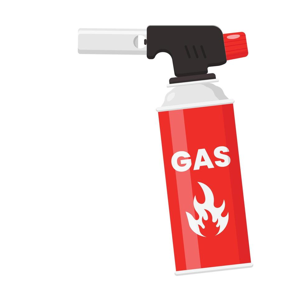Portable Cooking Gas Torch Illustration. Flat Style Blow Torch Icon on Isolated White Background vector