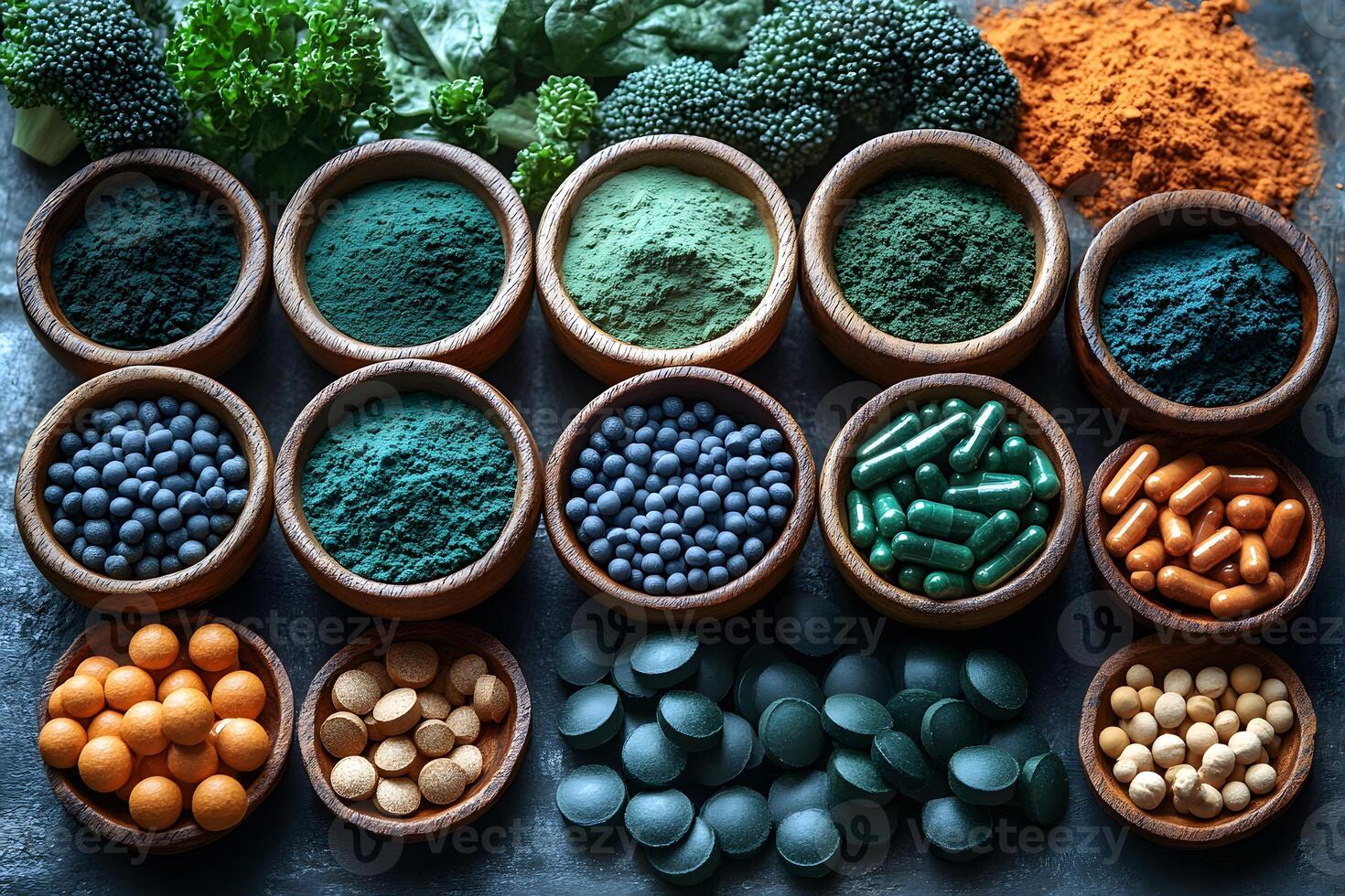 Assorted Superfood Powders and Supplements for Wellness and Nutrition Enthusiasts photo