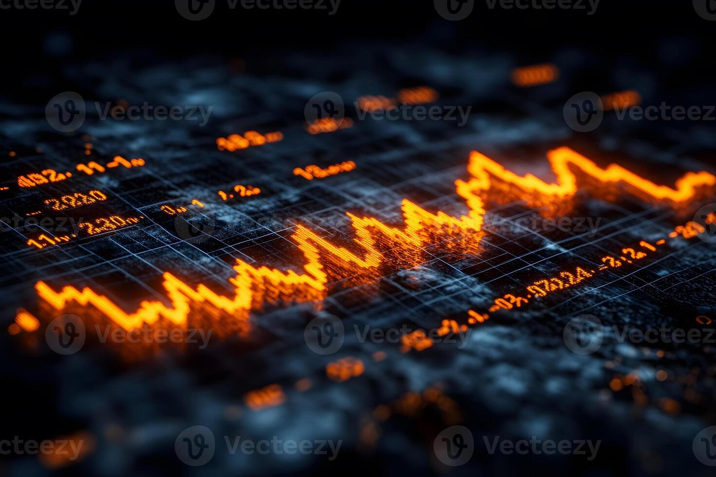 Dynamic Financial Data Visualization with Neon Graphs for Business Analysis photo
