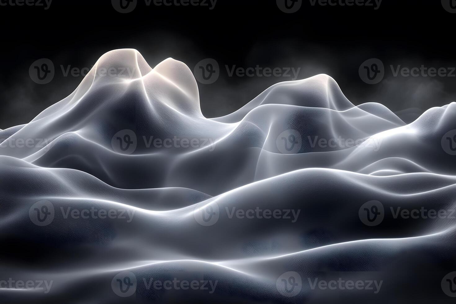 Abstract Ethereal Landscape with Smooth Waves and Misty Hills for Artistic Design photo