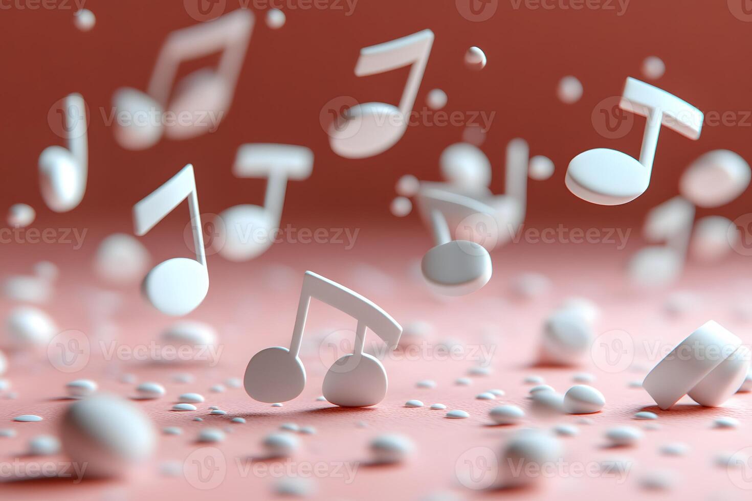 Floating Musical Notes on Pastel Background for Creative Design and Art Projects photo
