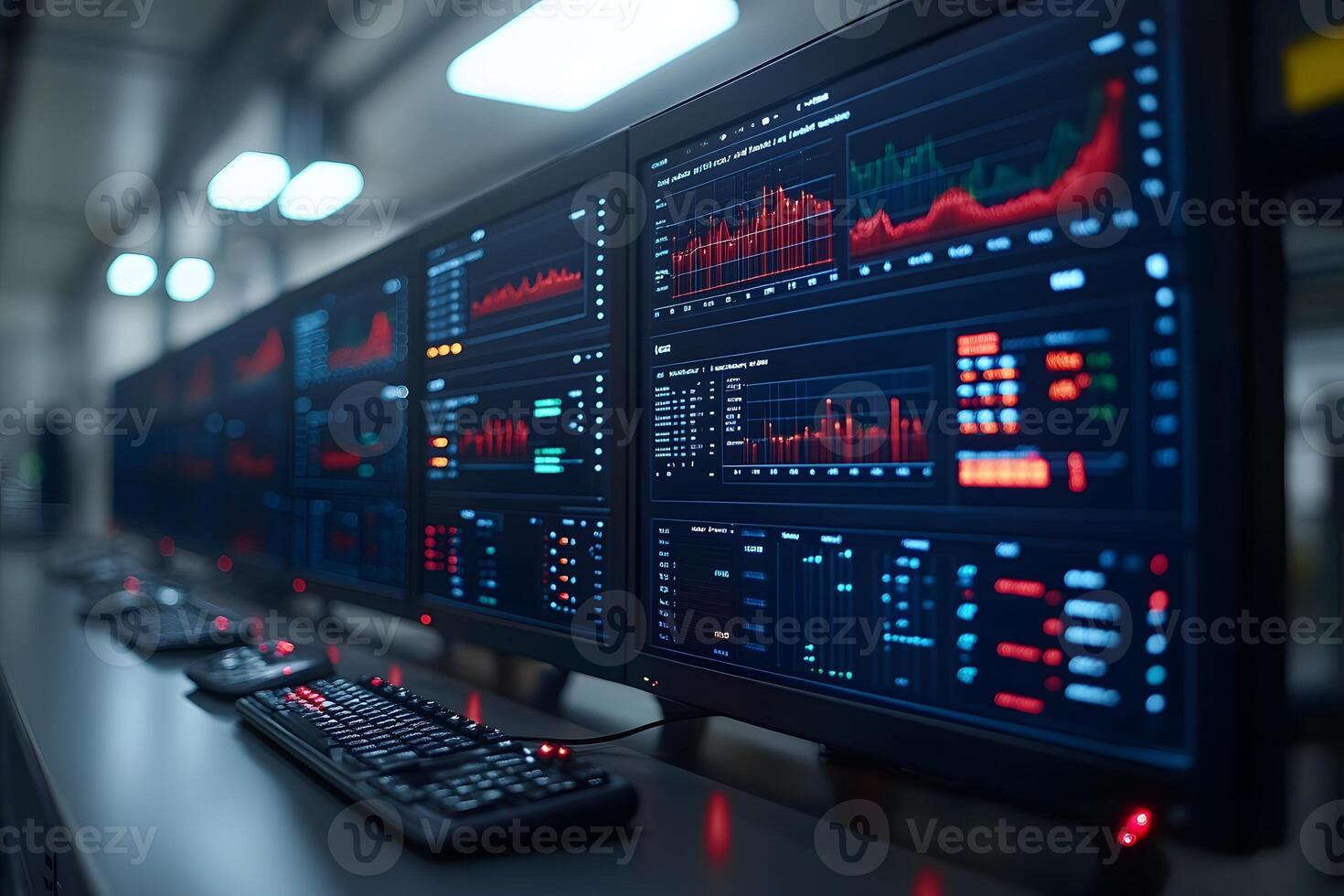 Data Analysis and Monitoring in a High-Tech Control Room for Financial Insights photo