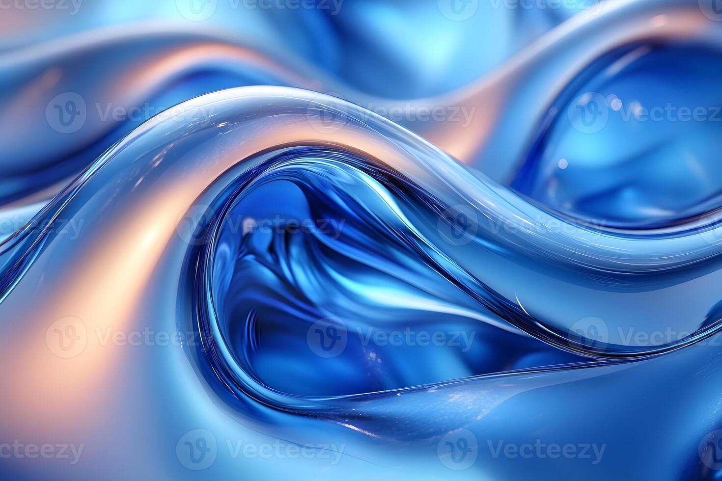 Abstract Flowing Blue Waves Modern Design for Digital Art and Backgrounds photo