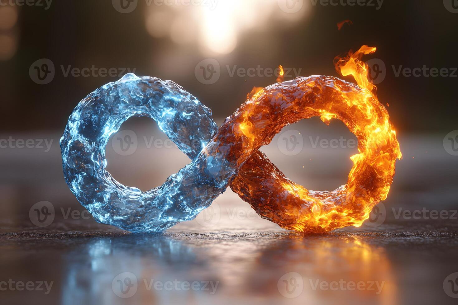 Symbolic Infinity Loop with Fire and Ice Elements for Conceptual Design photo