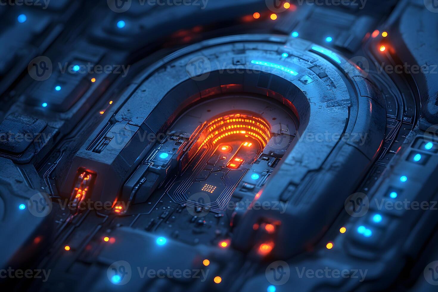 Futuristic Neon Cyber Circuitry Design for Digital Technology Projects photo