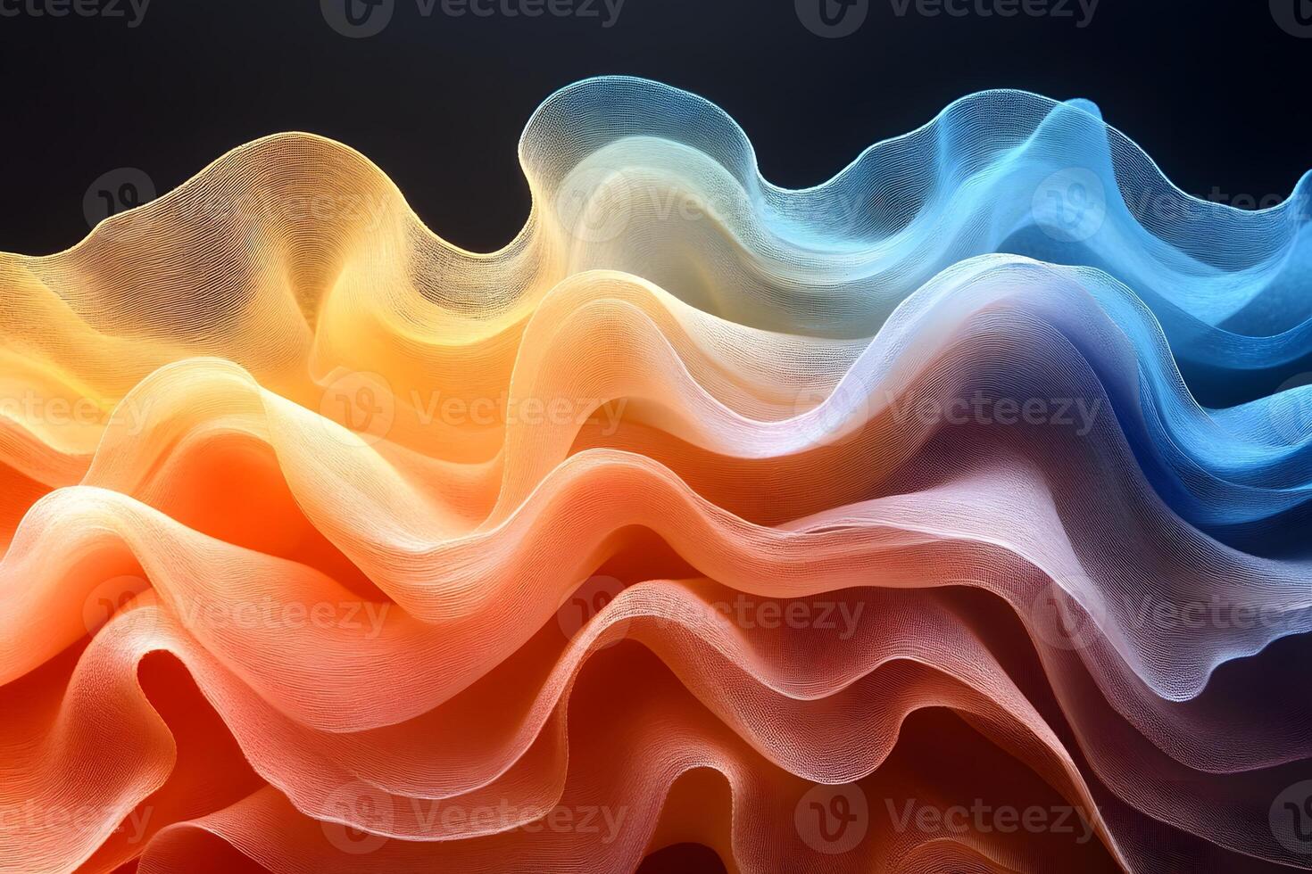 Vibrant Abstract Wave Pattern in Warm and Cool Tones for Modern Design photo