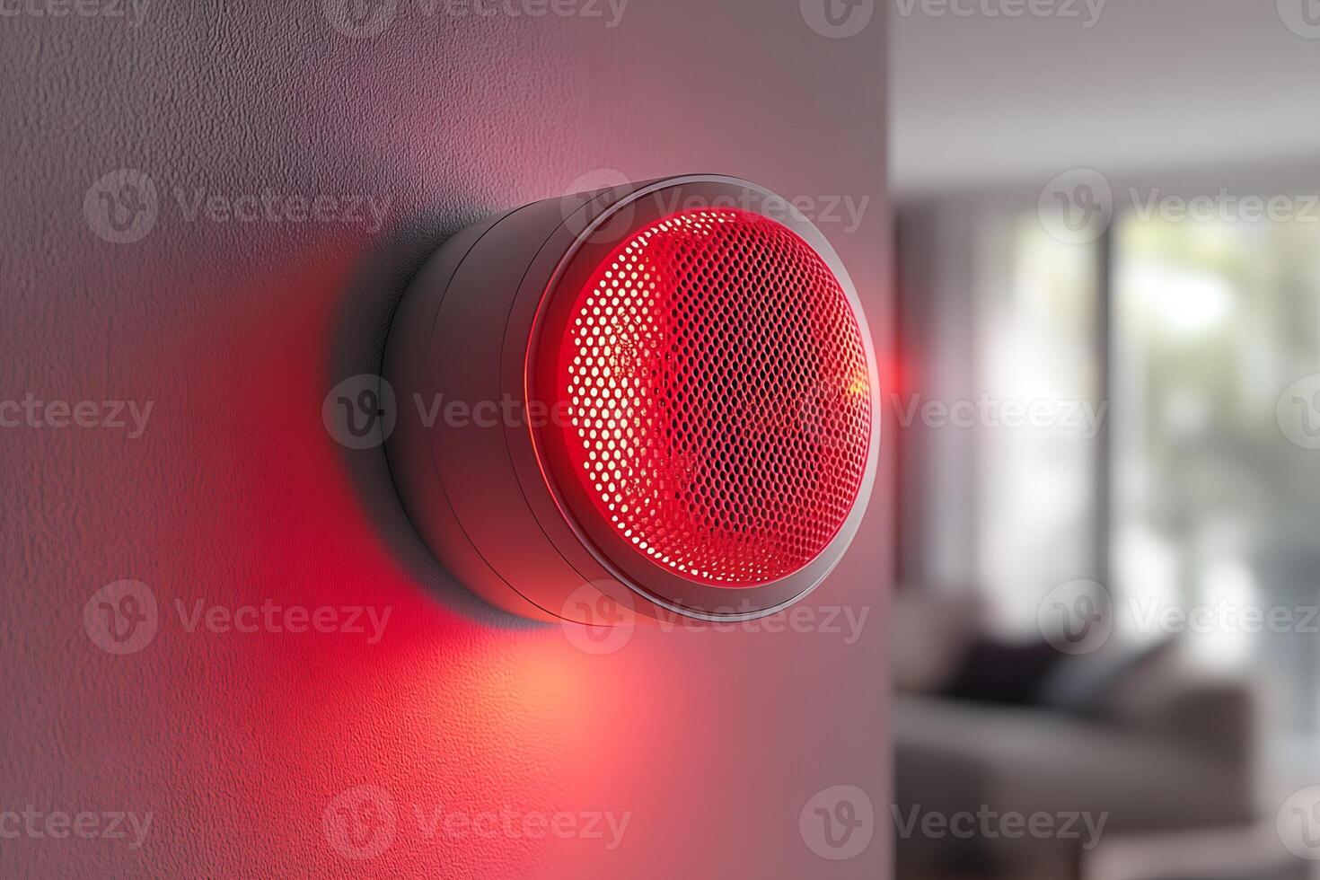 Home Security Alarm with Red Light for Safety and Emergency Alert Systems photo