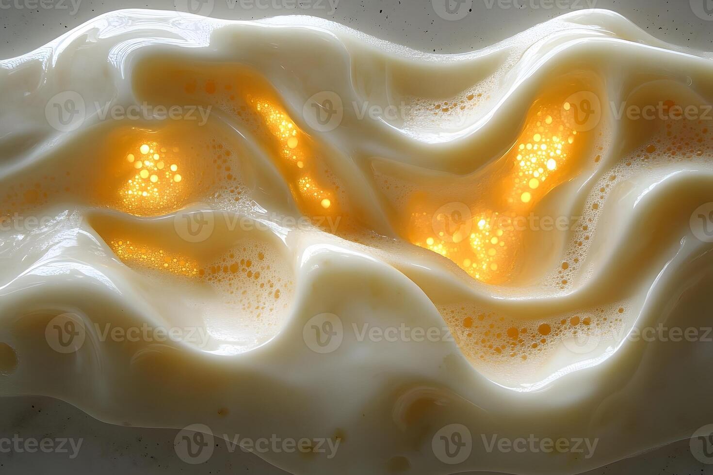 Golden Light Displaying Through Wavy Milk Surface - Abstract Concept for Innovative Designs photo