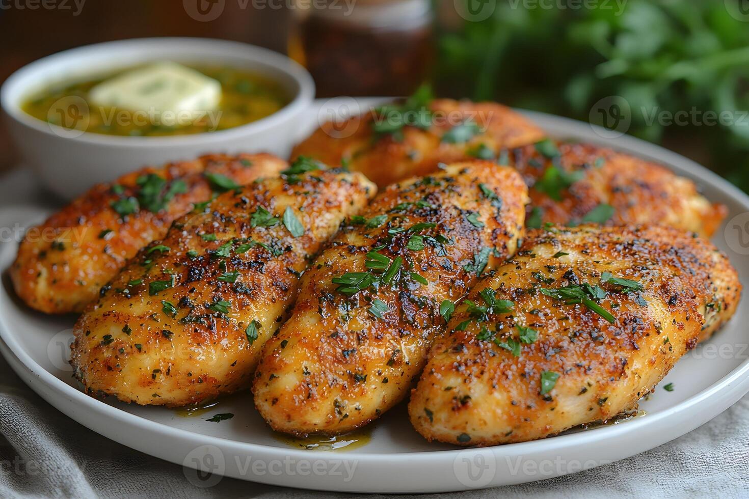 Delicious Herb-Crusted Chicken Breasts with Garlic Butter for Gourmet Dining photo
