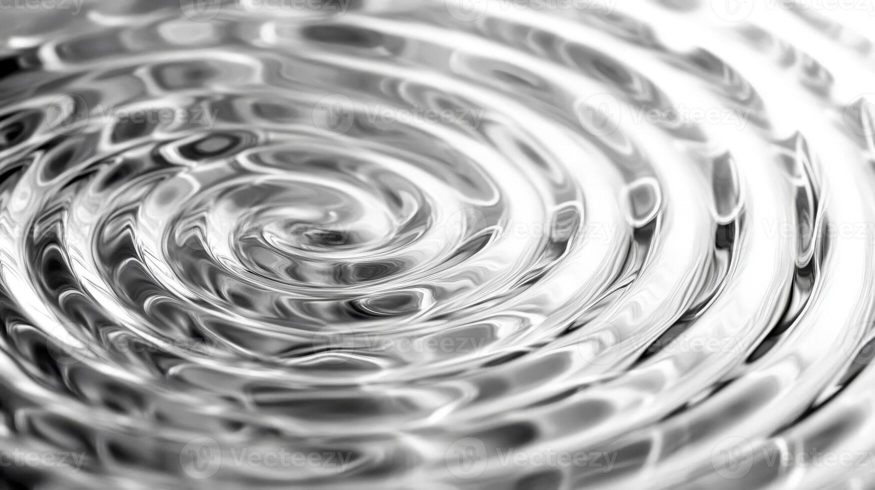 Abstract silver swirling pattern with concentric circles and reflections photo