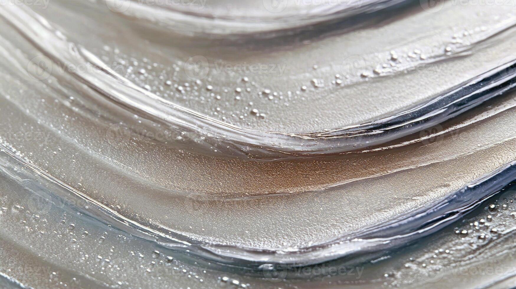 Close-up of abstract blue ice layers with frost patterns and textured surface photo