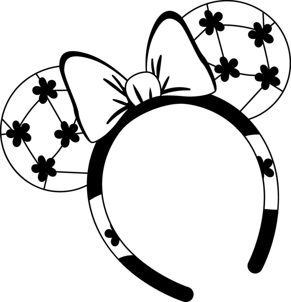 Girl bow headband, glyph style illustration vector