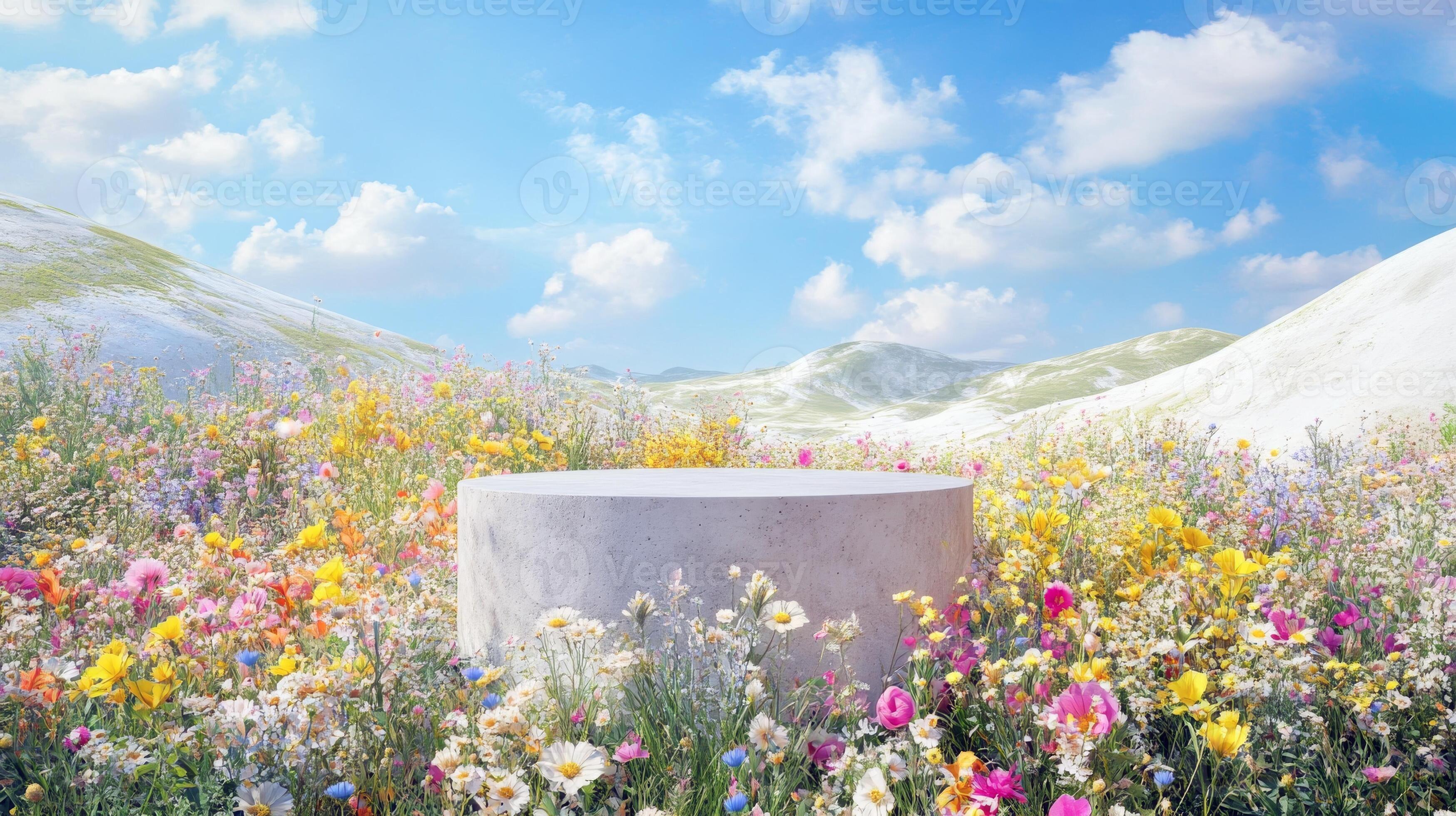 concrete-podium-in-colorful-