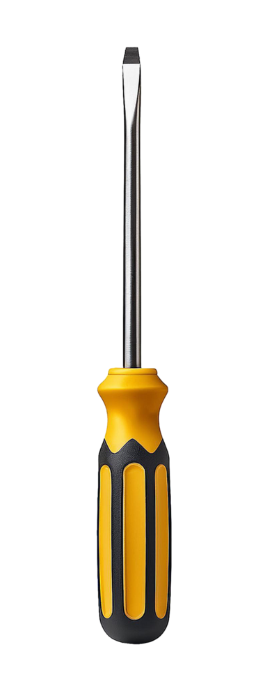 Heavy-Duty Flathead Screwdriver with Ergonomic Grip as Precision Hand Tool png