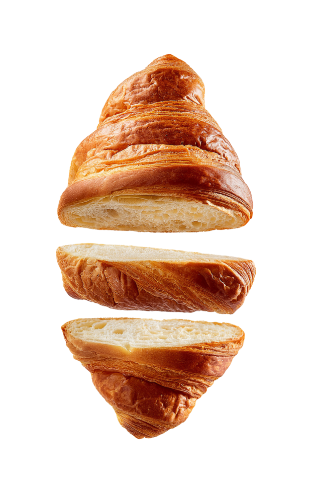 Flaky Croissant with Buttery Layers and Airy Interior png