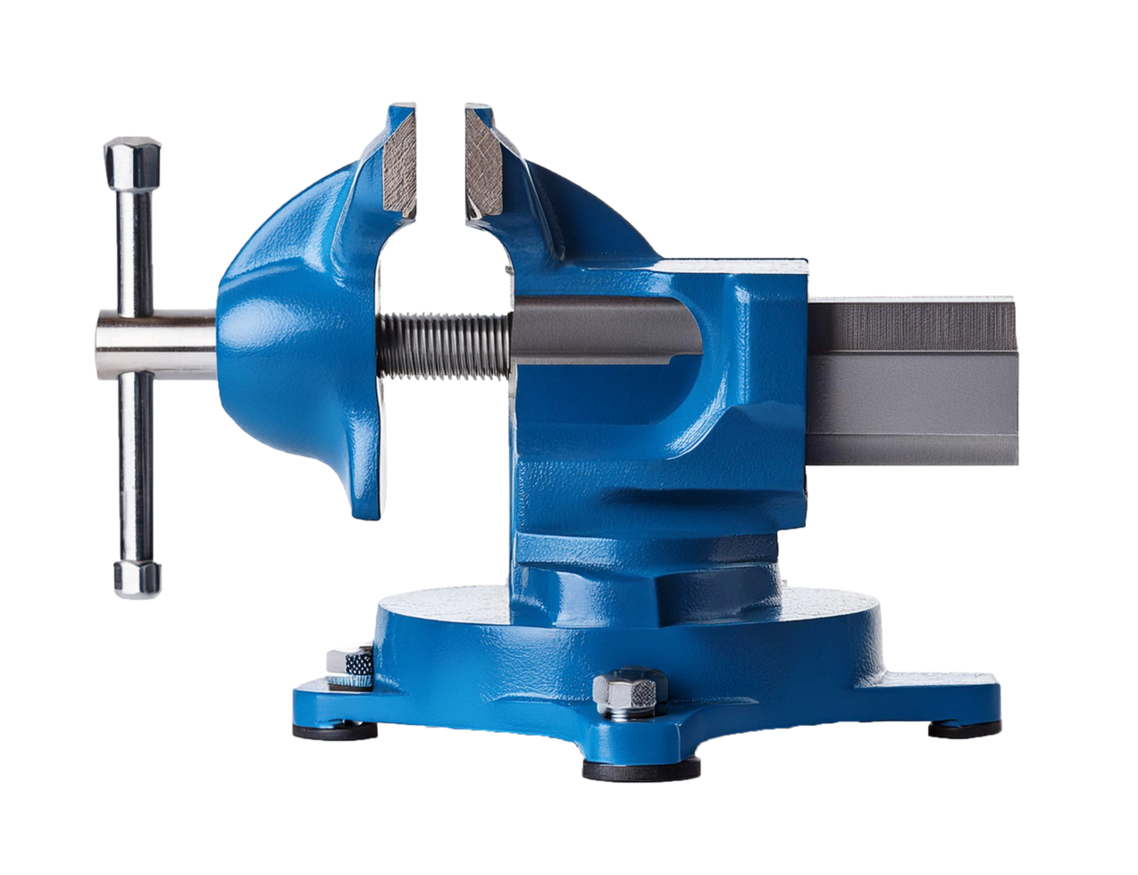Blue Durable Heavy-Duty Bench Vise with Swivel Base png
