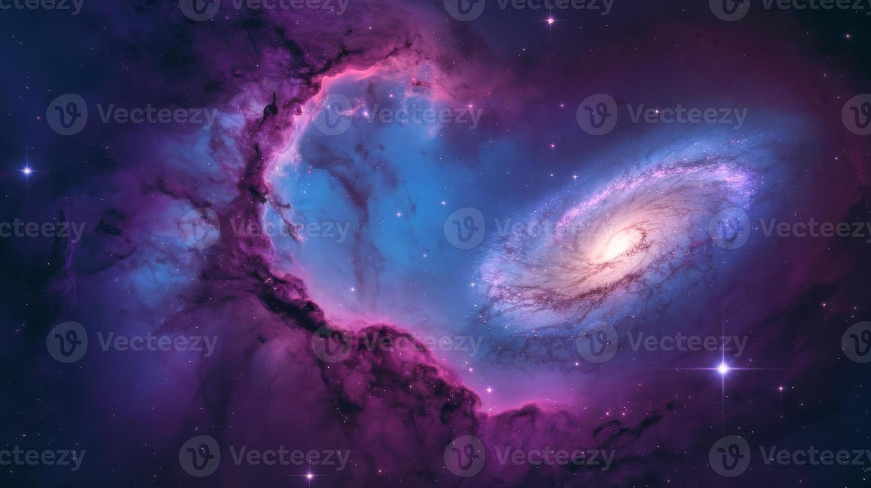 The spiral galaxy in space photo