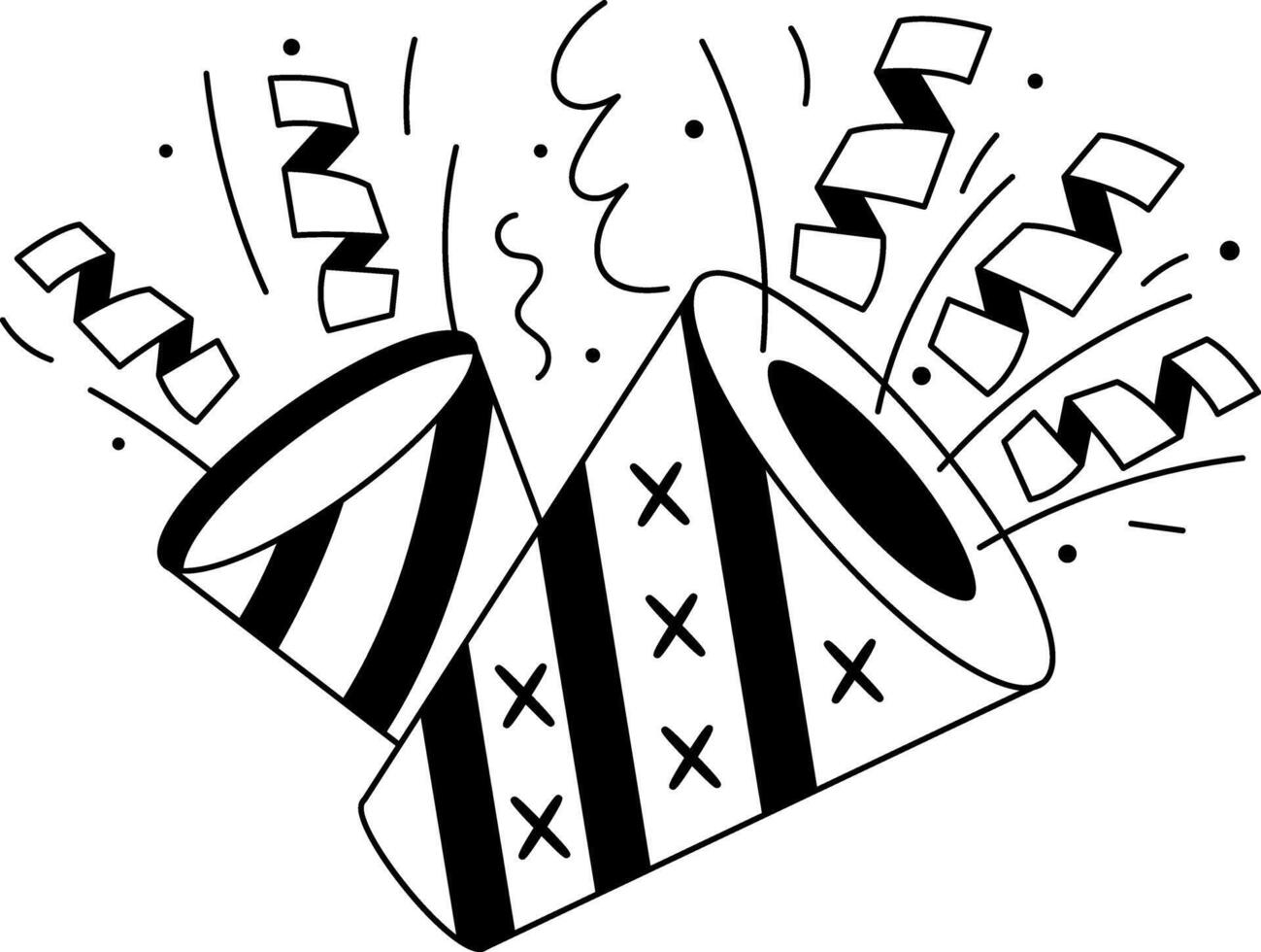 Party poppers glyph style illustration vector