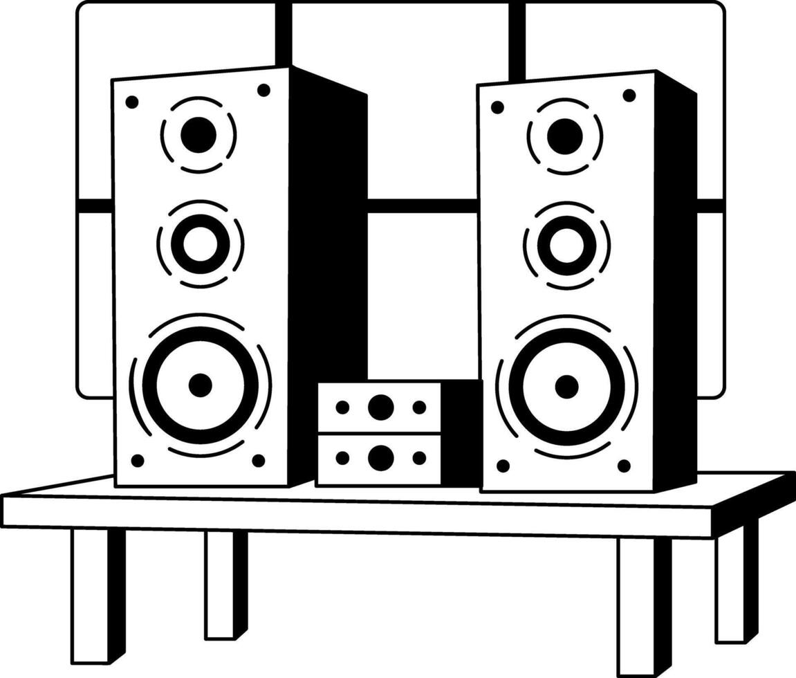 A glyph illustration depicting stereo system vector