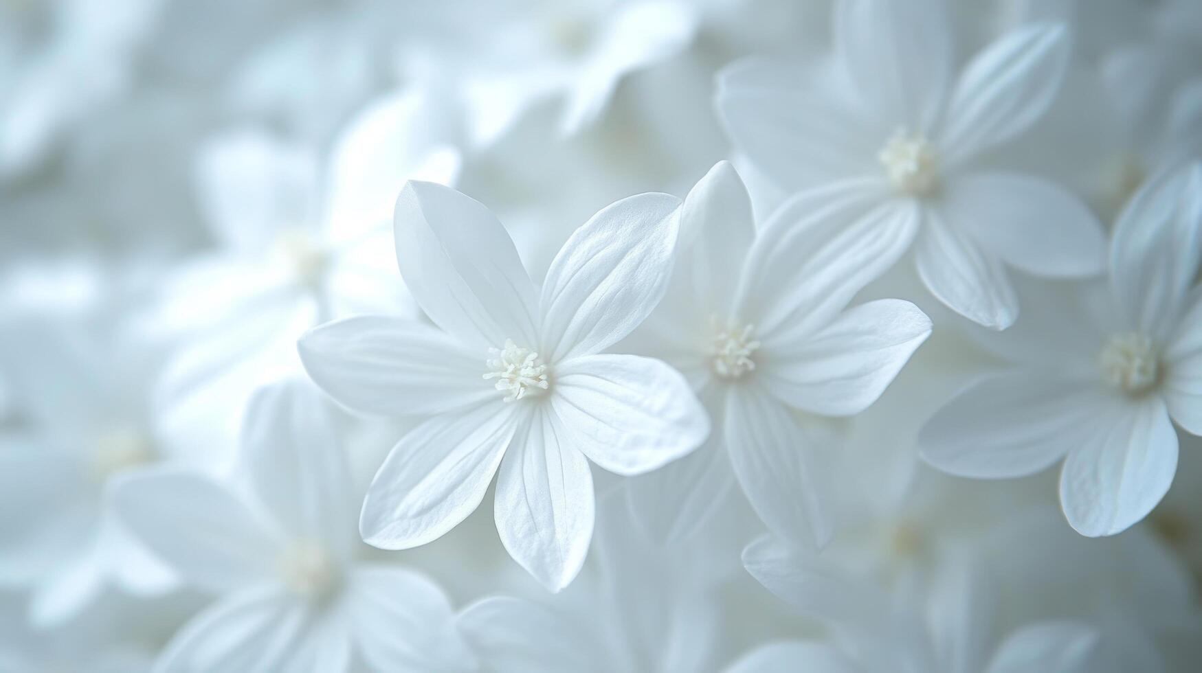 Close-up of delicate white flowers in soft focus blooming in a tranquil garden photo