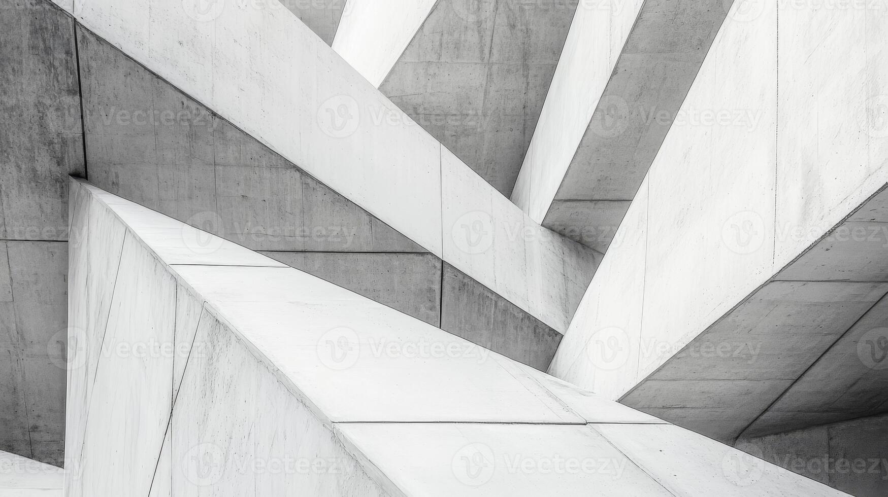 Modern abstract architectural design with angular concrete structures photo