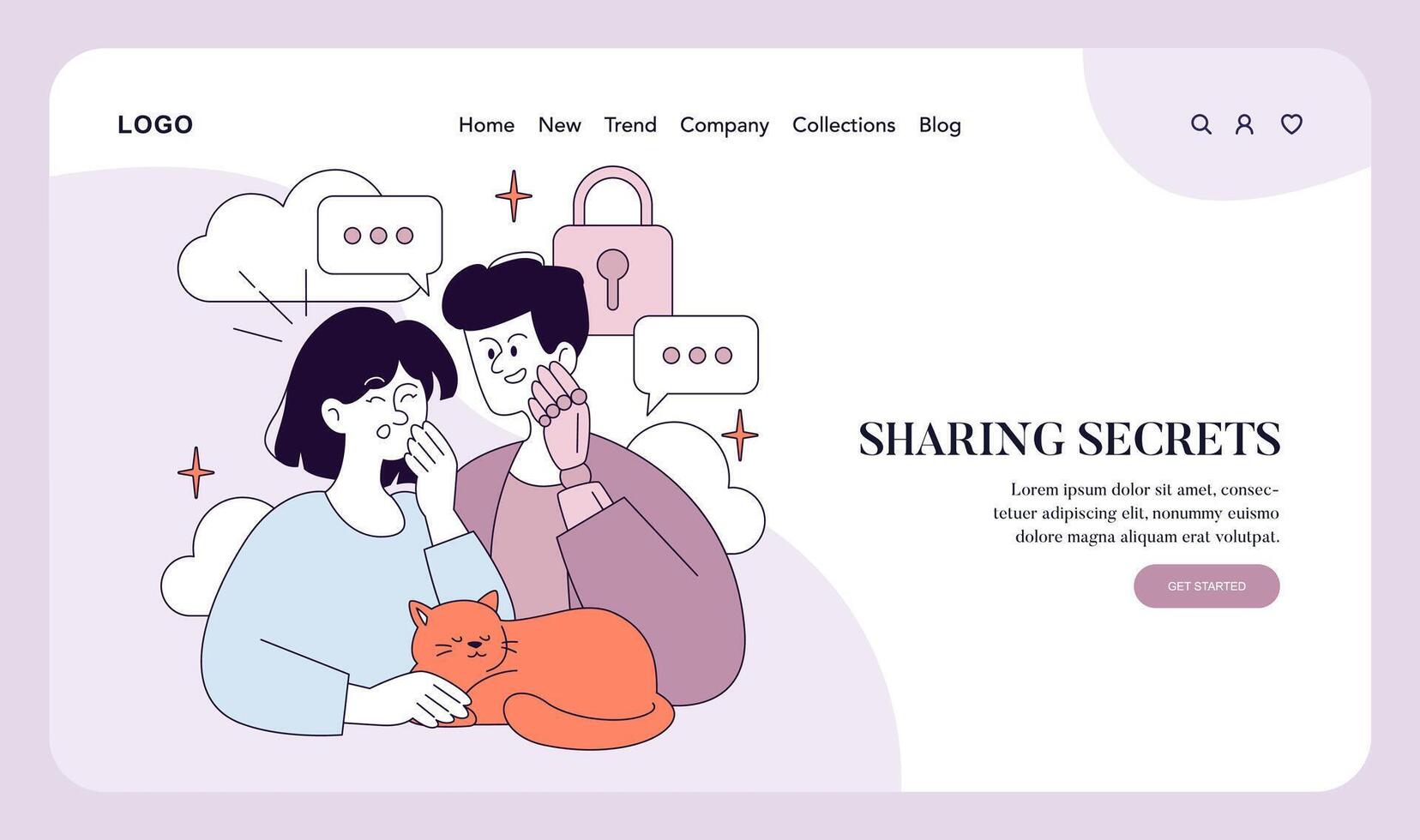 First Love. Flat Illustration vector