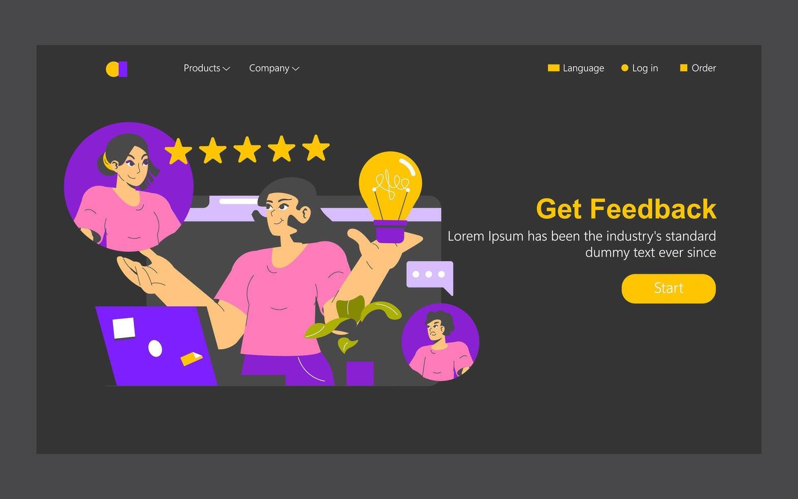 Idea Realization. Flat Illustration vector