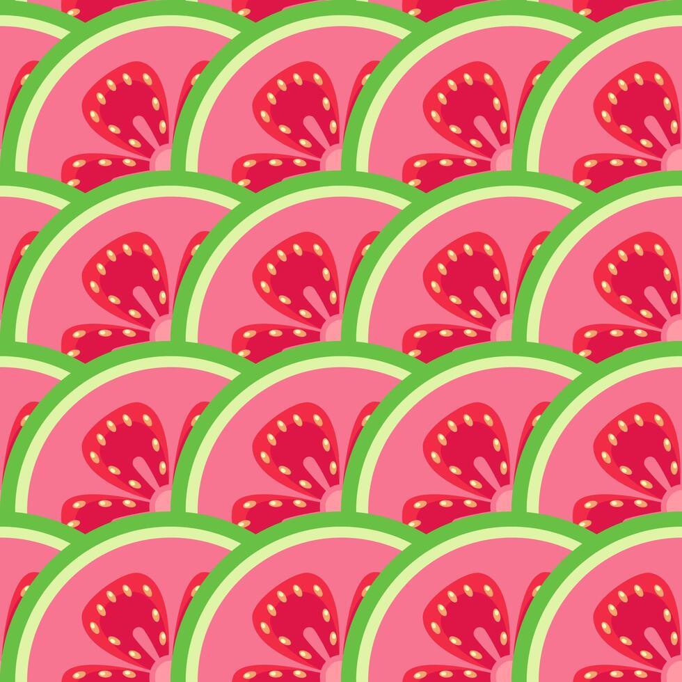 Guava slices seamless botanical vector