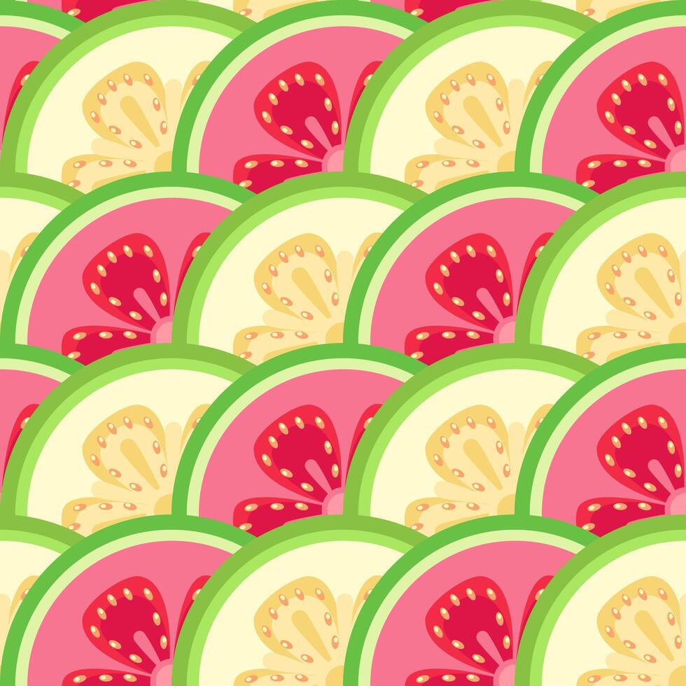 Colorful guava slices in flat style vector